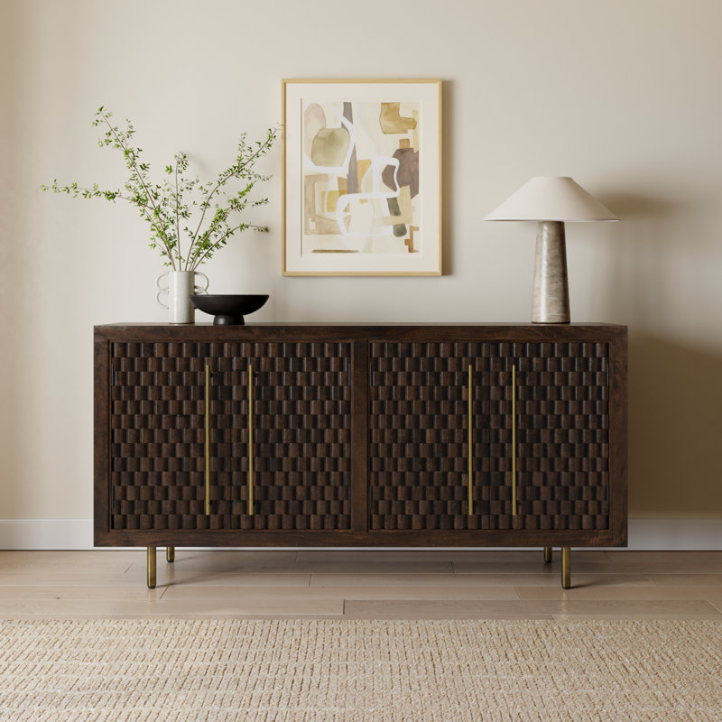 Abshire 76'' Solid Wood Sideboard, Brown