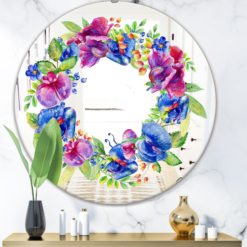 Miroir mural Wreath, H 31,5 po x l po