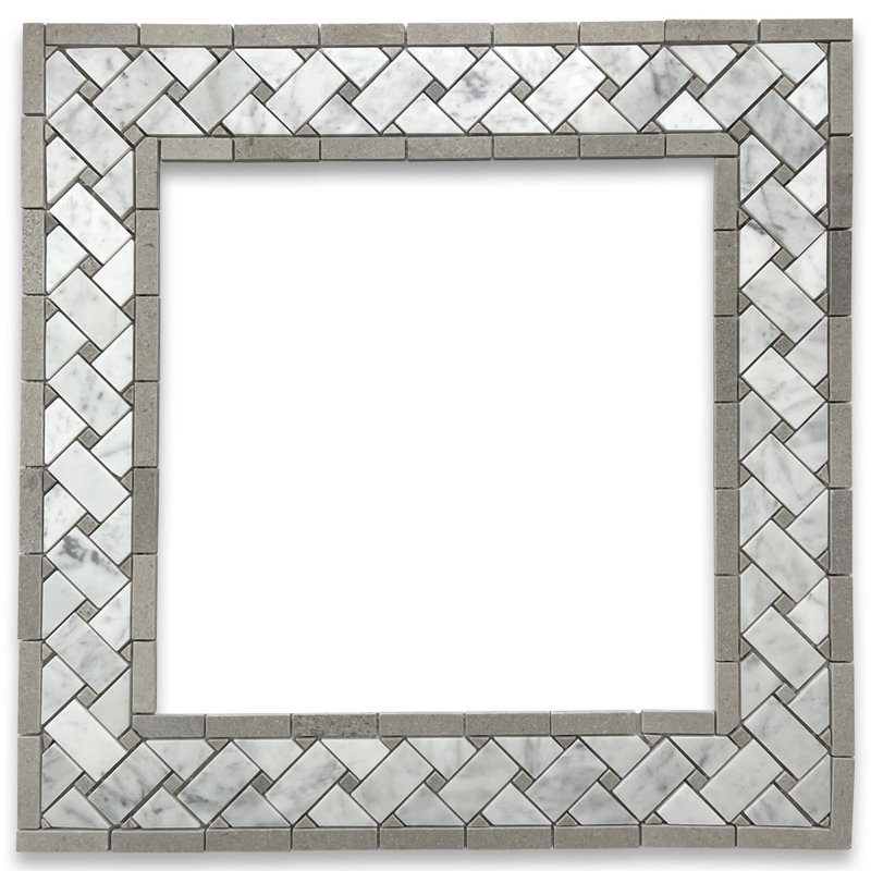12" x 4" Marble Basketweave Mosaic Wall & Floor Tile