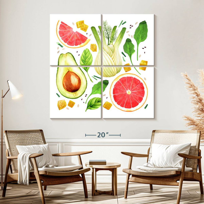 Yarlin Vegetables And Fruits, 57" H x 57" W