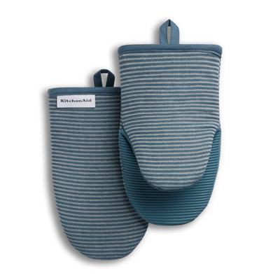 KitchenAid Micro Rib Silicone Stripe Mini Oven Mitts, Set of 2
