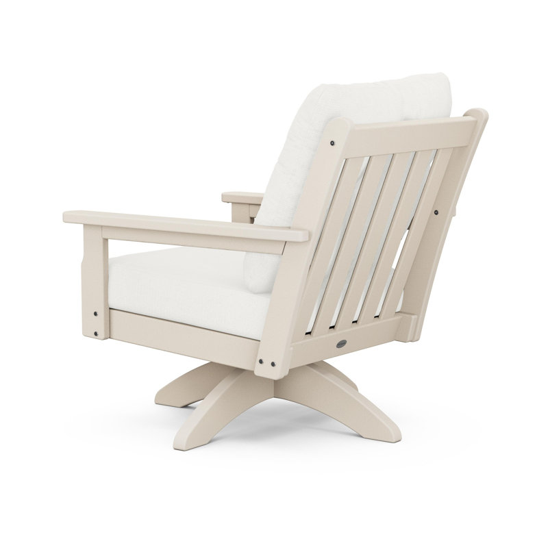 Chaise pivotante à assise profonde Lakeside Vineyard, Lin naturel, Sable