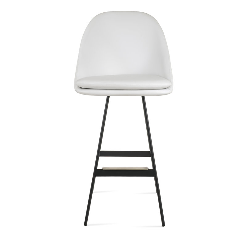 Tabouret Avanos Balat, Tabouret de bar (siège d'une hauteur de 28,5 po), Noir, Blanc PPM