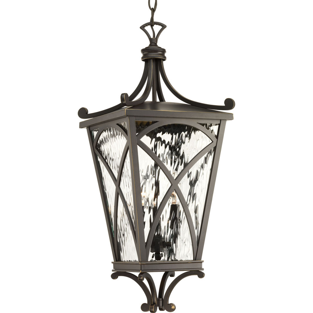 Alexandra 3 - Light Outdoor Hanging Lantern Fleur De Lis Living