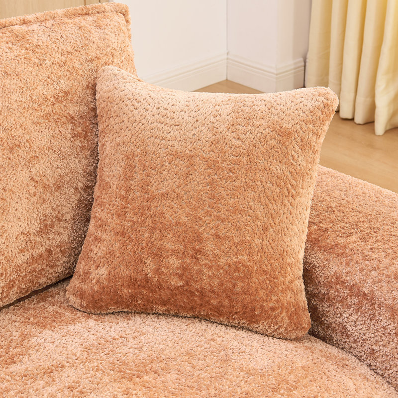 Canapé modulaire moderne 107 po avec méridienne réversible 107 po Boucle, Orange