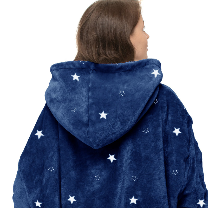 Abhaki Junior Hoodie Stars Blanket, Blue