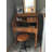 Dicle Swivel Pine Solid Wood Adjustable Height Counter Stool with Iron Frame-776863402
