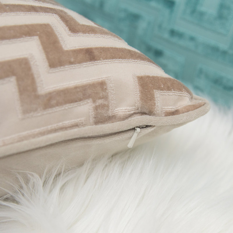 Keaya Geometric Outdoor Throw Pillow, Tan