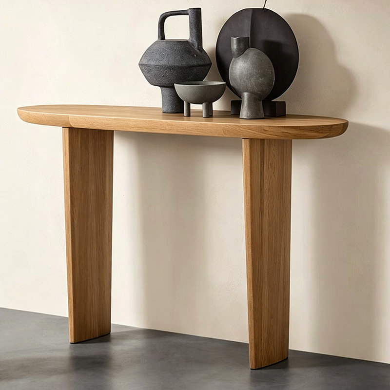 Console américaine simple et moderne, H 29,5 po x l 39,4 po x P 11,8 po, Bois naturel