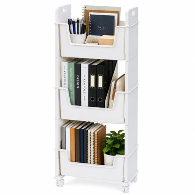 Rolling Book Cart with Silent Wheels