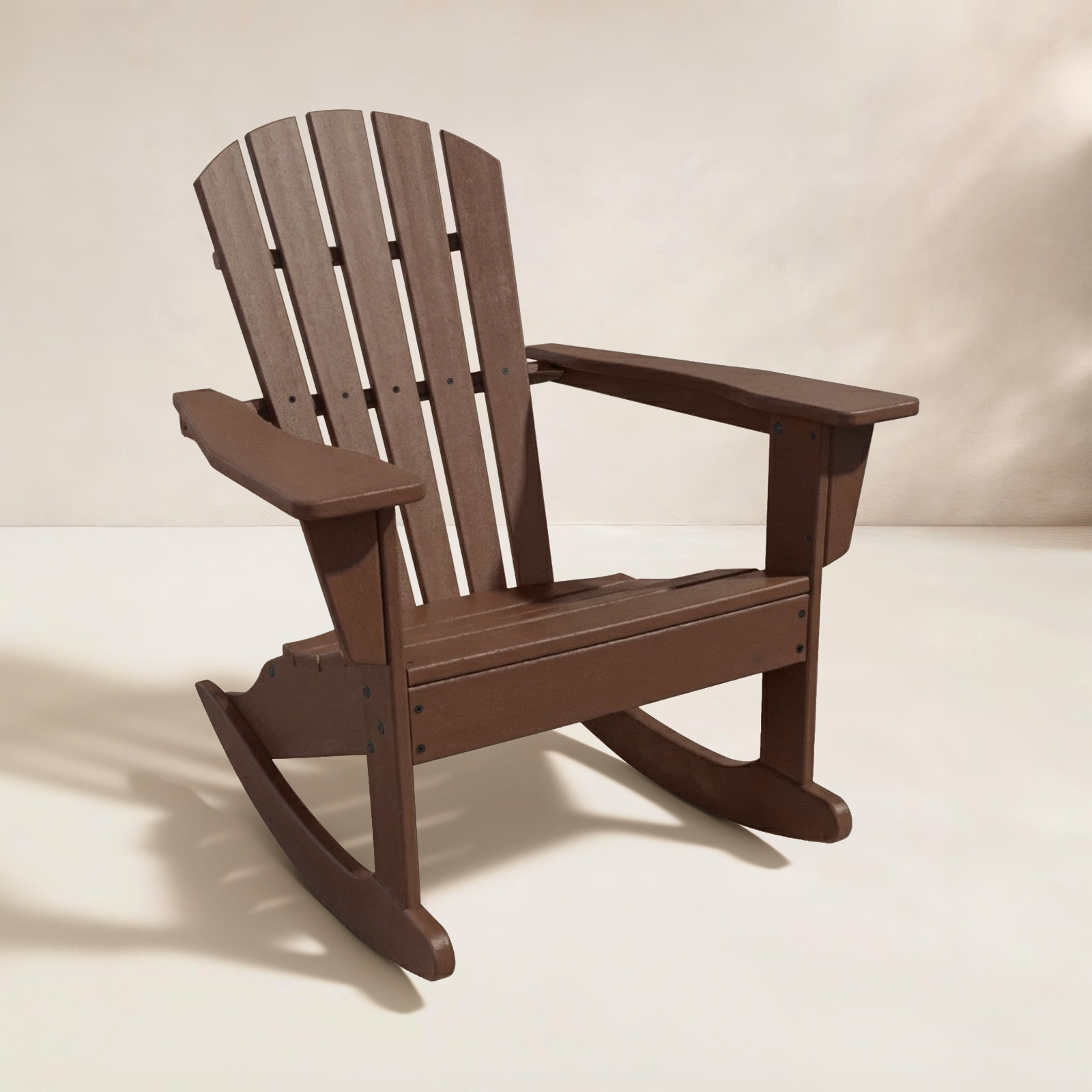 POLYWOOD® Palm Coast Rocking Adirondack Chair, Mahogany