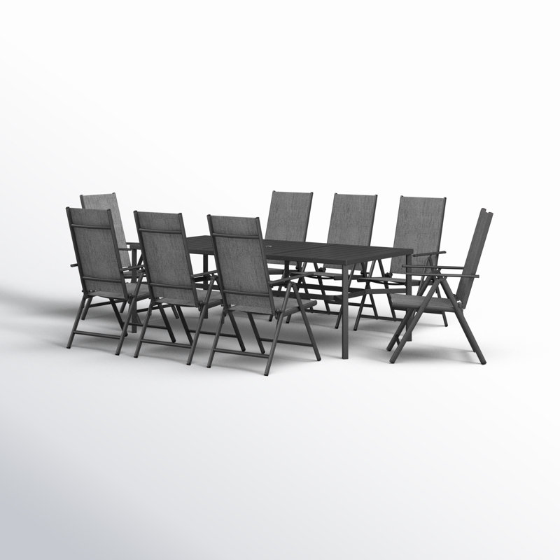 Ensemble de salle à manger rectangulaire pour 8 personnes 82,6 po Salem, Gris