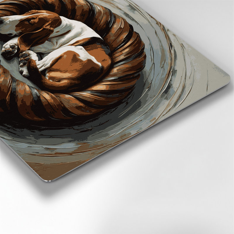Chiens, basset hound, art mural en métal noir, H 24 po x l 36 po