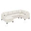 Canapé en U 115,7 po avec ports USB, canapé d'angle modulaire, canapé surdimensionné avec porte-gobelets intégrés, canapé en tissu d'ameublement en chenille-949173813