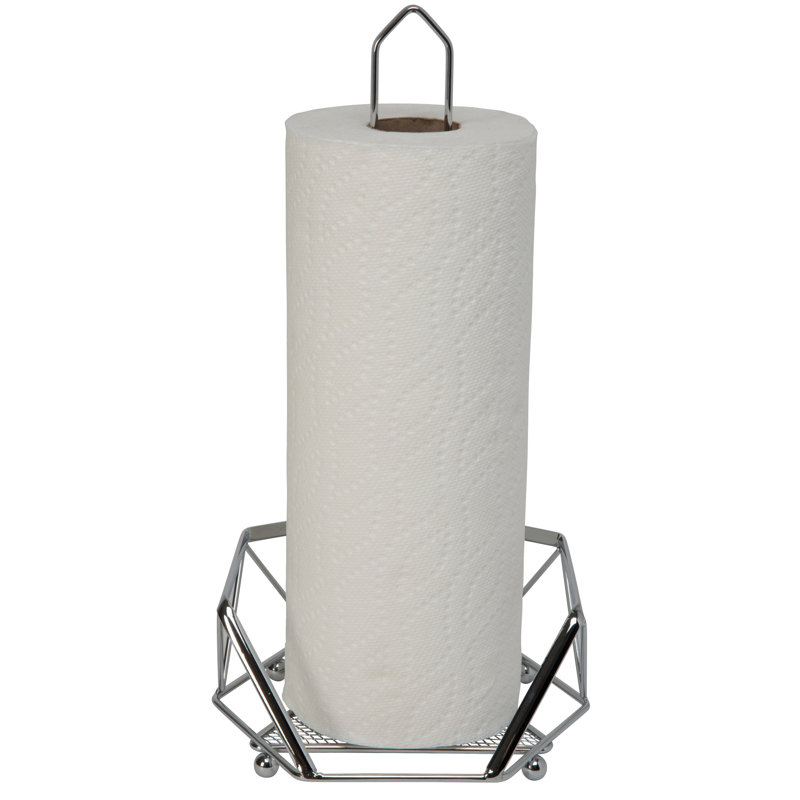 Porte-serviettes en papier géométrique, Chrome