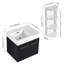 Meuble-lavabo mural avec lavabo et support de rangement, bassin gauche en résine à bords épais, ensemble KD-276469764