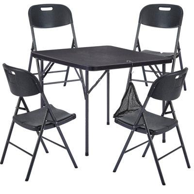 34.65'' Square Folding Table with 4 Chairs
