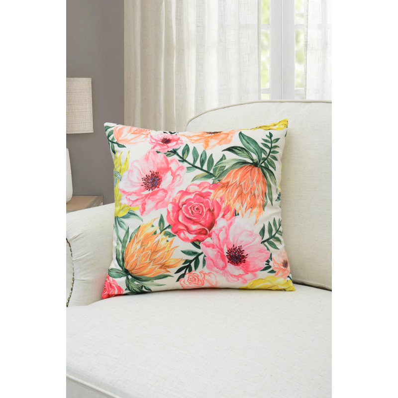 Coussin fleur rose