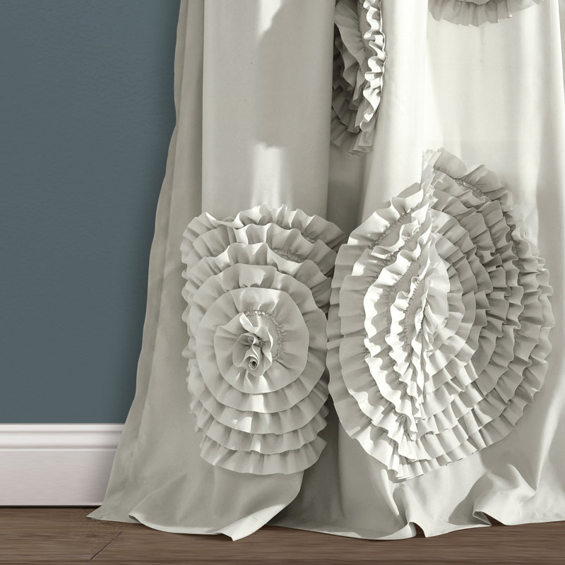 Semi Sheer Curtain Single Panel, Light Grey, 137cm W x 213cm L