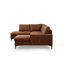 Élégant canapé d'angle de couleur chameau, 78,7 x 123,6 x 61,0 pouces | Structure en bois de hêtre et en carton, tissu 100% polyester | Coussins fixes confortables avec mousse souple 28 et 24 plumes | Pieds durables noir mat, faciles à nettoyer-90667765-90667769