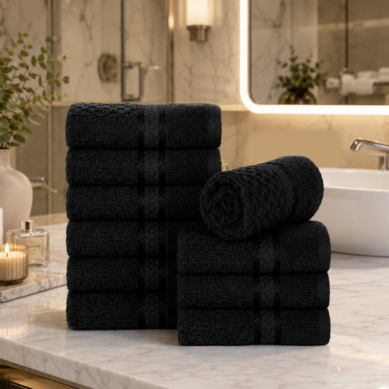 Essuie-mains texturés 100% coton Hode, Bleu ciel, Essuie-mains - paquet de 10