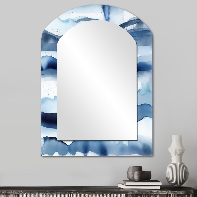 Abstrait classique vagues bleues II - Fractals, 34 po x 25 po