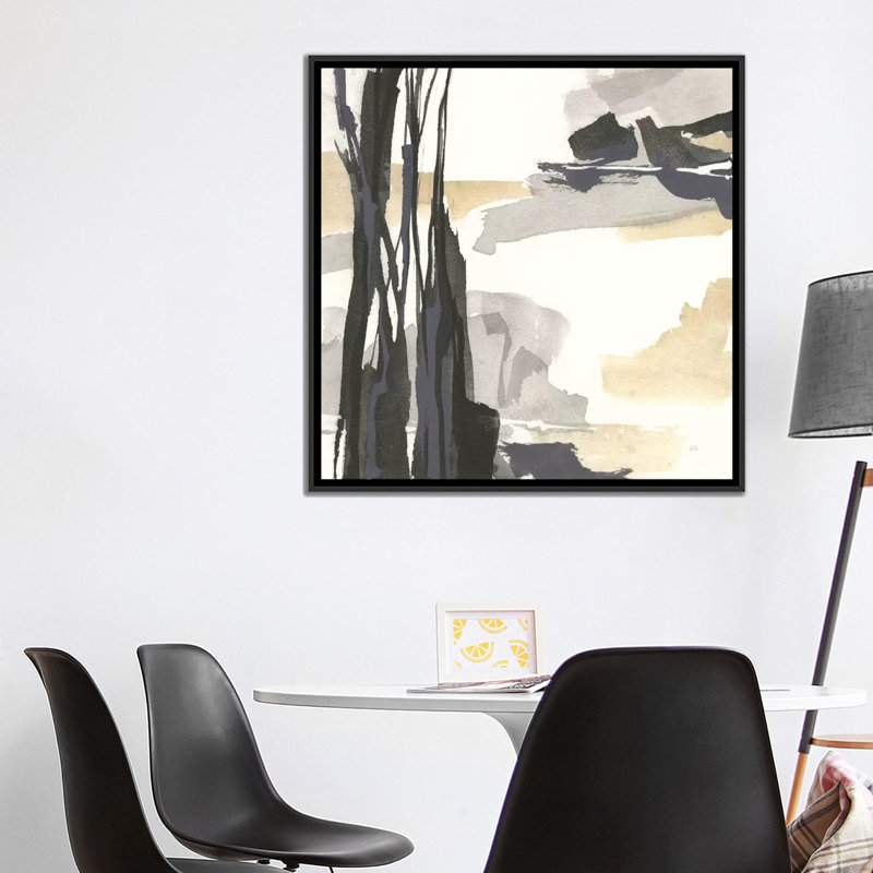 «Placid III», reproduction sur toile, H 18 po x l 18 po x P 1,5 po, Toile avec cadre noir, Pas de tapis