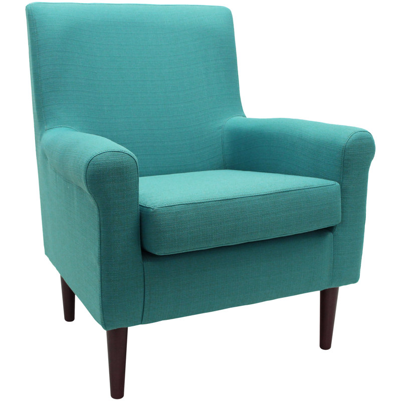 Fauteuil de 28 po de largeur Ronald, Klein en tissu natté paon