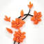 Autocollant mural 2 pièces en acrylique 3D Crystal Rose Vine, art mural décoratif pour fond de canapé de chambre à coucher, branche noire avec rose orange-132948206