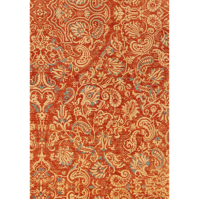 Tapis unique en laine noué à la main de qualité supérieure de 8 pi 11 po x 12 pi 1 po rouge / orange / gris
