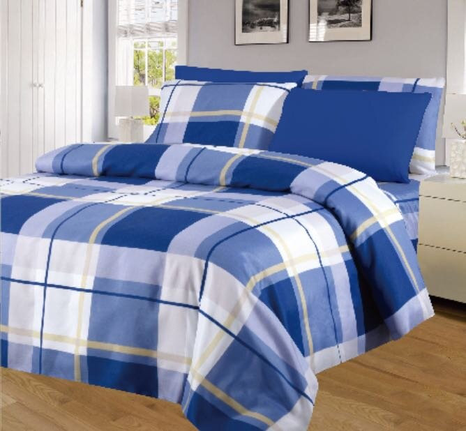 Ensemble de draps en microfibre écossais, Drap-housse pour taille de lit simple avec deux ta