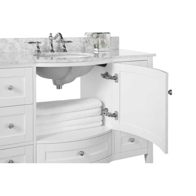 Lauren 48'' W Single Vanity, Brushed Nickel, White