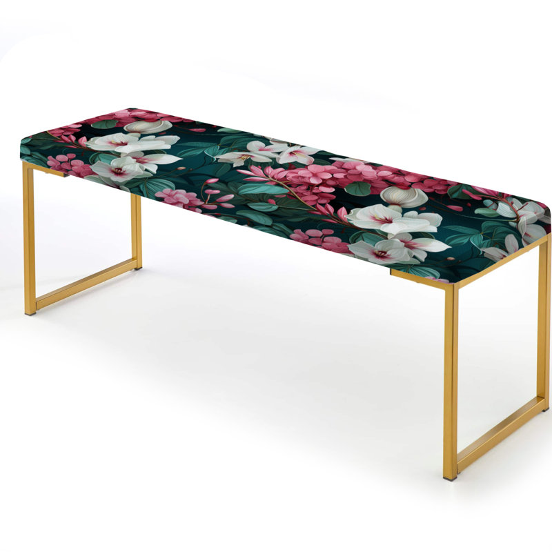 Motif tropical de vignes exotiques - Banc rembourré doré Tropical