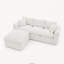 Canapé de coin comprimé avec mousse haute résilience, canapé modulaire blanc en chenille effet nuage