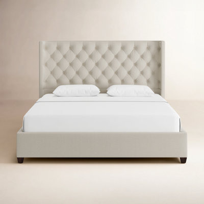 Naveen Linen Upholstered Wingback Bed