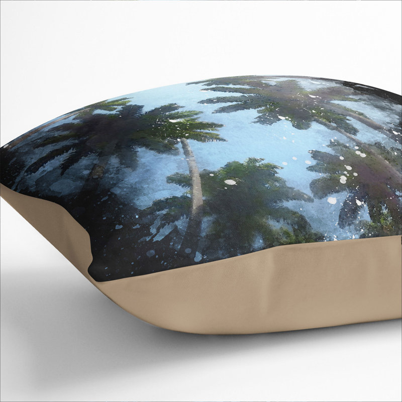 Palm Trees Vol.1 Scatter Cushion with Filling, 40cm H x 40cm W x 15cm D, Stone