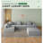 Boneless Convertible Modular Sectional Sofa Set Grey Popular Fabric Compression Sofa