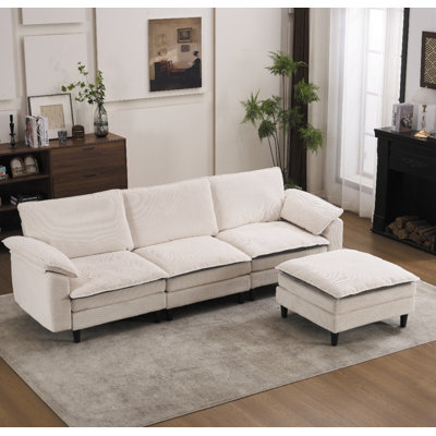 Canapé-lit modulaire convertible en L Olive Green