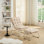 Chaise longue d'extérieur avec repose-pieds pour patio - Fauteuil inclinable confortable avec coussin gonflable et repose-pieds, capacité de 300 lb