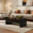 Retro rectangular solid wood coffee table-1870401074