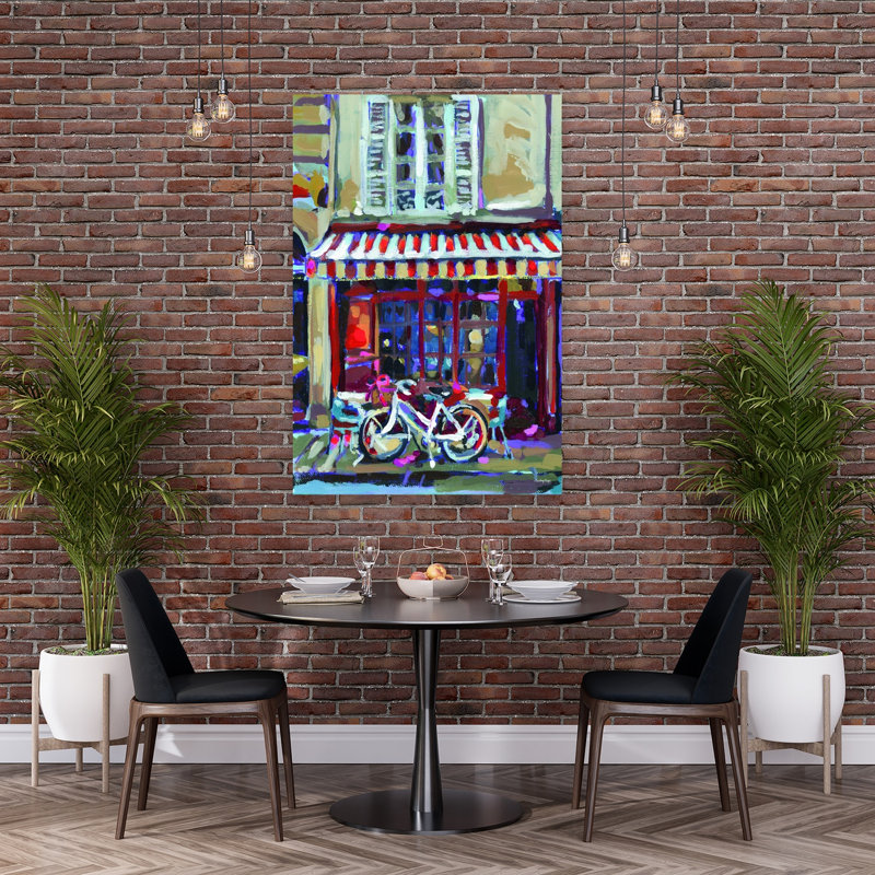 «Paris Café Stop», impression abstraite d'art mural de la ville, H 60 po x l 40 po