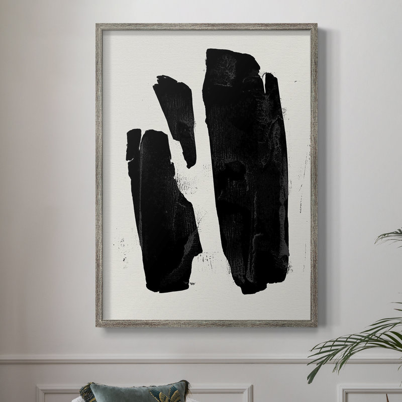 Triple Block Print II, reproduction encadrée - bois massif, H 11 po x l 9 po