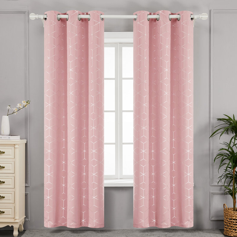 Bost Room Darkening Thermal Curtains, Coral Pink, Width 117 x Drop 229 cm