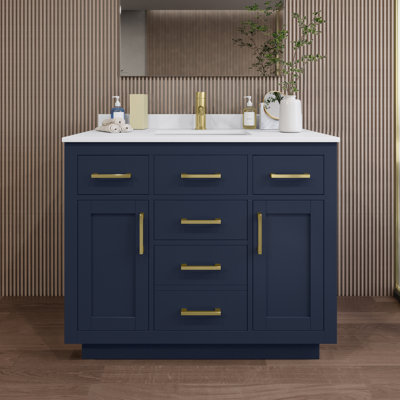 Beckett TK 42'' Single Bathroom Vanity with Cultured Marble Top