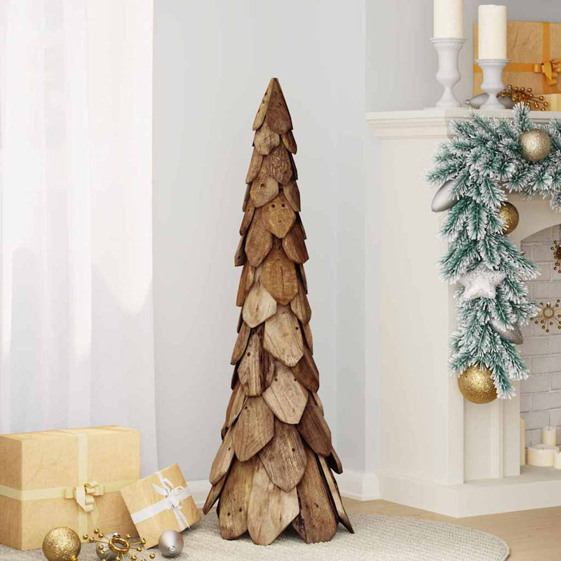  Christmas Tree with Stand Brown Solid teak wood, 3.61' H