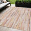 Tapis intérieur lavable rayé rose et beige 5 pi x 8 pi