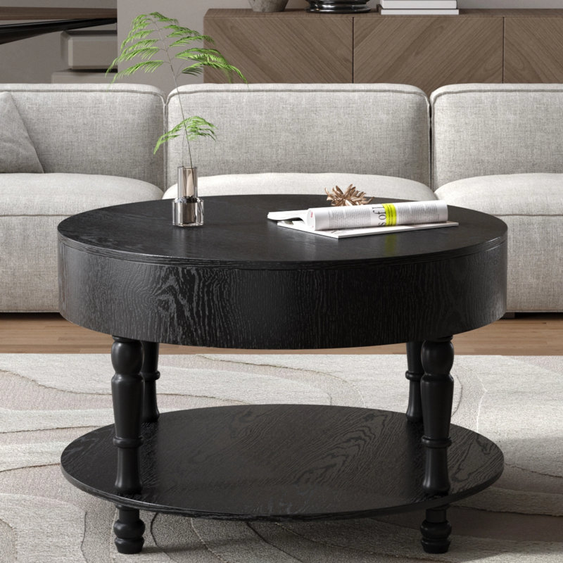Table basse moderne en bois massif avec rangement intelligent Smart