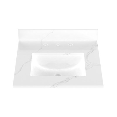 Plateau de meuble-lavabo simple 25 po avec lavabo en quartz 25 po