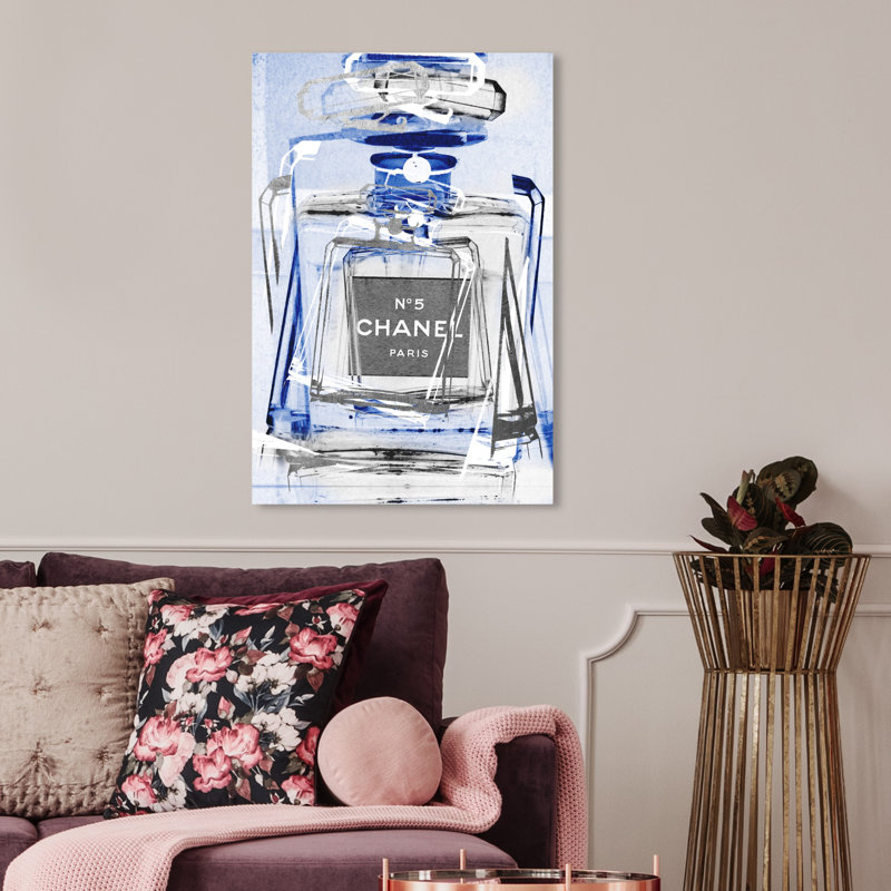 Infini saphir argent - art textuel sur toile, Toile tendue, H 36 po x l 24 po, Sans cadre