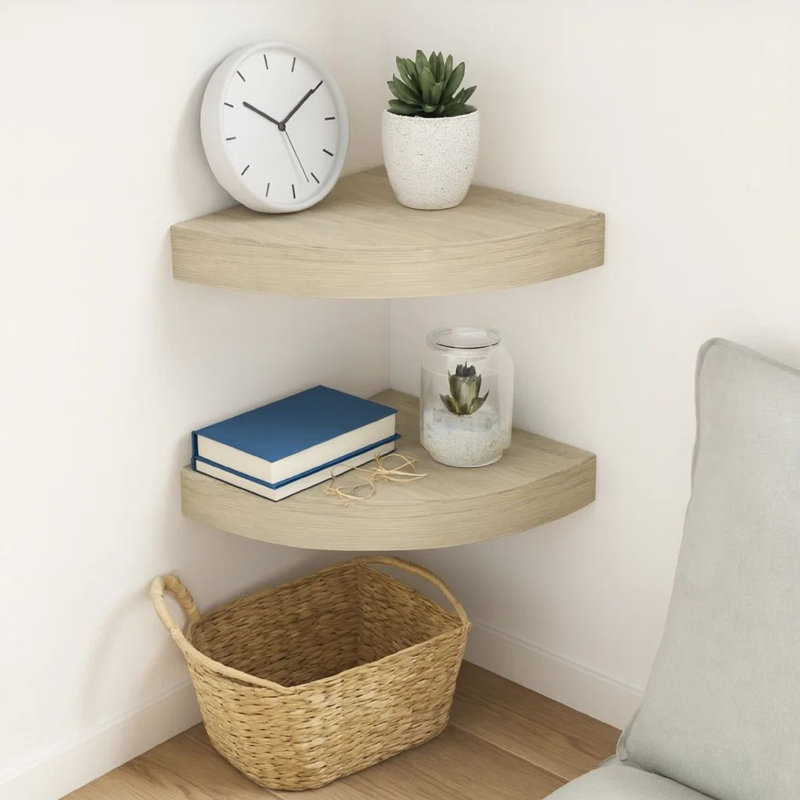 Ensemble de 2 tablettes murales Phoebs, Brun